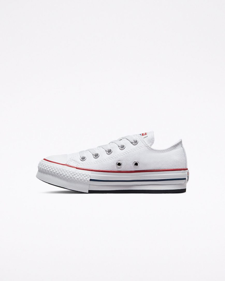 Dívčí Boty Na Platformy Converse Chuck Taylor All Star Lift Nízké Bílé Tmavě Červené Tmavě Blankyt | CZ EACL57